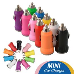 5V/1A Mini Colourful USB Car Charger Portable Charger Adapter Socket For Samsung Universal phone Free Shipping