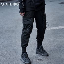 CHAIFENKO Hip Hop Cargo Fashion Harajuku Streetwear Men Black Joggers Sweatpant Multi-Pocket Casual Harem Pants 201221