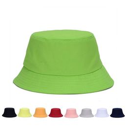 Designer Plain Cotton Foldable Bucket Hat Adults Mens Womens Summer Packable Blank Beach Hats Sports Fishing Cap Solid Colour Sun Vsiors