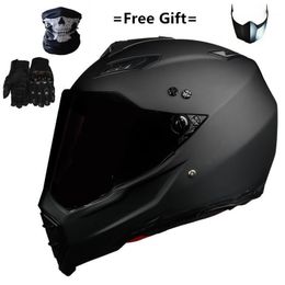 Mate black Dual Sport Off Road Motorcycle helmet Dirt Bike ATV D O T certified M Blue full face casco for moto sport1249w