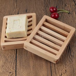 Wooden Soap Tray Holder Storage Soap Eco-friendly Wooden Soap Dish Rack Plate Box Container Bath Shower Bathroom Soaps Dishes BH4429 TQQ