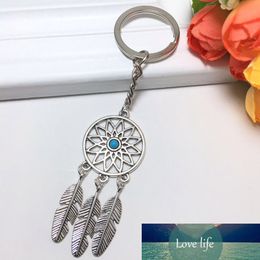 Silver Color Key Chain Ring Feather Tassels Dream Catcher Keyring Keychain Gift Decoration Pendant New Year Dreamcatcher Gift