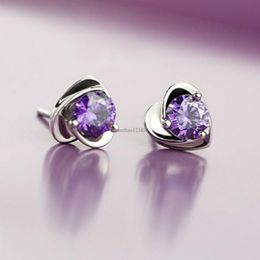 Fashion Crystal Cubic Zircon Heart Stud Earrings Women Wedding earrings Fashion Jewelry Women Gifts will and sandy DROP SHIP