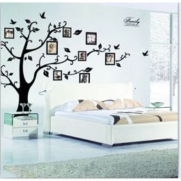 Large Black 3D DIY Photos Frame Trees PVC Wall Decals/Adhesive Family Wall Stickers Mural Art Home Decor Living Room Decorations 201211