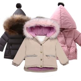 Girls' Plush jacket cotton Plush hood coat autumn and winter 2020 new baby long sleeve thickened cotton jacket Hooded Coat LJ201017