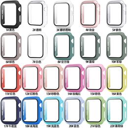 Watch Case For Apple Watch Series 6 5 4 3 PC Shell 9H Tempered Glass Film Anti-fingerprint Scratch For Iwatch 44mm 42mm 40mm 38mm