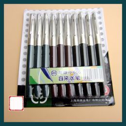 10pcs/lot Hero 616 0.5mm Iridium Nib Steel Fountain Pen with Length 13.4cm Mix Colors Pens Free Shipping 201202