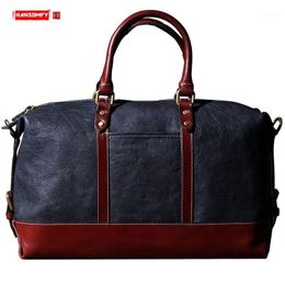 Duffel Bags Short-distance Travel Bag Men's Handbag Hand Luggage First Layer Cowhide Simple Retro Original Vegetable Tanned Leather Mal