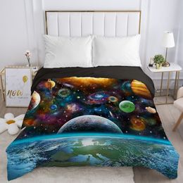 Duvet Cover with Zipper Comforter Blanket Quilt Cover /90/135/150 Bedding Starry Galaxy LJ201015