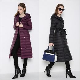 NewBnag Brand Long Down Women Duck Down Jacket Winter Coat Woman Feather Warm Slim Windbreaker Female Hooded Outerwear 201103
