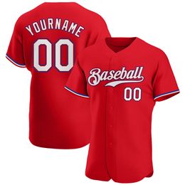 Custom Red White-Royal-0045 Authentic Baseball Jersey