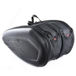 Motorcycle Bags Carbon Fiber Saddle Bag Travel Knight Luggage Saddlebags Suitcase Motorbike Rear Seat With Waterproof Rain Cover1