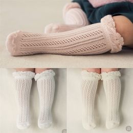 3 Pairs/lot Kids Baby Girl Socks Toddler Baby Cotton Mesh Breathable Socks Newborn Infant Knee High Baby Girls Long Socks LJ201019