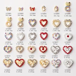 NAR005 30 styles 3D Colourful Round Oval Heart Charm Ornaments Nail Art Rhinestones Decoration DIY Nail Tips Accessories