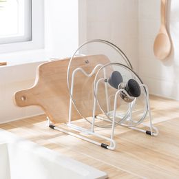 Multi-Purpose Cabinet Accessories Kitchen Table Tableware Storage Rack Freely Adjustable Rag Layered Pot Cover Chopping Board Rack