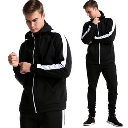 New Men/Women Hoodies Sport Suit Fashion Sweatshirt +Sweatpants Suits Casual Long Sleeve zipper Hoodie 201112