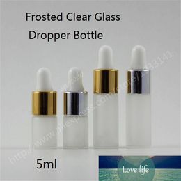 50pcs/lot 3ml 5ml Clear Frosted Glass Dropper Bottle, Small Frosted Dropper Bottle Pipette, 3cc 5cc Glass Bottle with Dropper