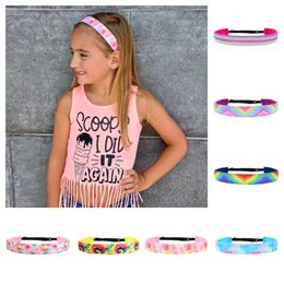 Gradient Tie-Dye Ribbon Headband Women Girls Kids Rainbow Hair Band Warps Casual Sports Skidproof Headwrap Headwear Accessories best E120409