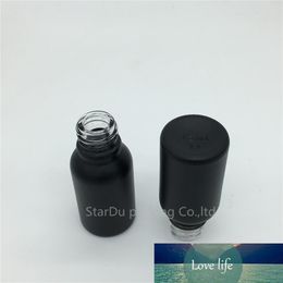 Free Shipping 240pcs 15ml Black Frosted Glass Essential Oil Bottle with Shiny Black Ring Dropper Glass Perfume Bottle