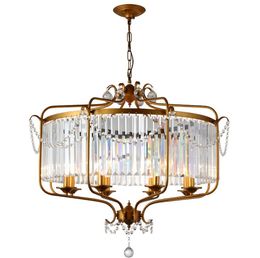 Chandelier Master Bedroom Living Room Dining Room Retro French Light Luxury Simple Modern Shop Black European Crystal Lamp