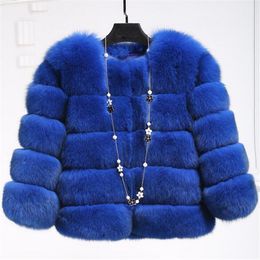 New Fashion Luxury Fox Faux Fur Coat Vest Women Short Winter Warm Outerwear Soft Fleece Thick Jacket
