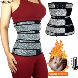 YAGIMI 3 Steel Boned Waist Trainer Corset Slimming Belt Sauna Sweat Sport Girdles Modeladora Women Shaper Burning Fat Trimmer LJ201209