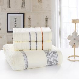 Toalha de alta qualidade 3 partes padrão bordado bege conjunto de algodão 450g de toalhas de rosto 450g banho para adultos washcloths !!