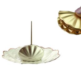 Creative Shell Shape Incense Burner Incense Stick Holder Alloy Silver Gold Mini Aromatherapy Furnace Home Teahouse Decor ZC3379