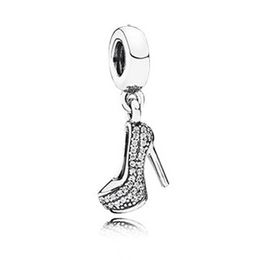 Fit Pandora Charm Bracelet European Silver Charms Beads Lipstick High Heels Shoes Dress Crystal Dangle Pendant DIY Snake Chain For Women Bangle Necklace Jewellery