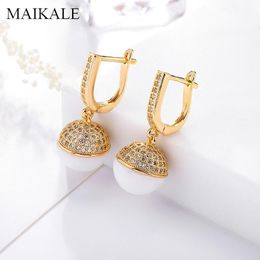 black drop earrings UK - Dangle & Chandelier Romantic Black White Ceramic Ball Drop Earrings For Women Gold  Cubic Zirconia Color Long Wedding Jewelry Gifts1