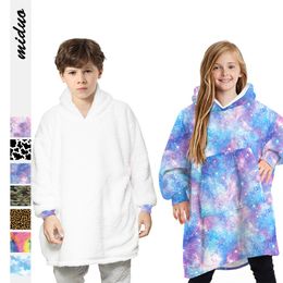 Designers Clothes Kids Girls Boys Winter Warm Clothes Reversible Pajamas Children Blanket Hoodies Comfortable For Rest Home
