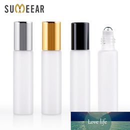 100 Pieces/Lot 10ml Mini Refillable Perfume Bottle Frosted Glass Roll On Essential Oil Vial Travel Empty Sample Bottle