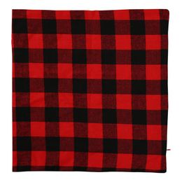 Christmas Buffalo Cheque Plaid Throw Pillow Covers Cushion Case for Farmhouse Home Decor Red and Black 18 Inch Pillow Case