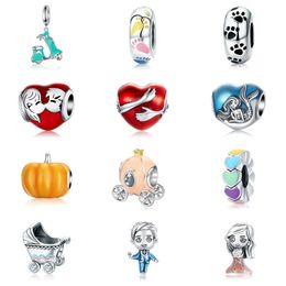 Fits Pandora Bracelets 20pcs Electric Vehicle Coloured Sole Mermaid Enamel Pendant Spacer Charms Beads Silver Charms Bead For Women Diy European Necklace Jewellery