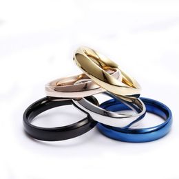 -Einfache band ringe edelstahl leer ring gold blau mode frauen mense ring modeschmuck Will und sandiges Geschenk