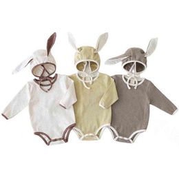 Cute Toddler Girls Jumpsuit Baby Clothing Animal Style Infant Boys Bodysuits Rabbit Bear Long Sleeve Baby Girls Bodysuits G220223