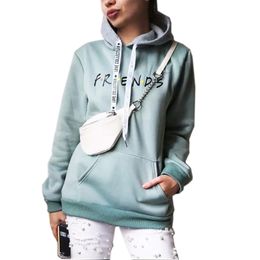 New Autumn Friends Print Letter Hoodies Sweatshirts Harajuku Crew Neck Sweats Clothing Feminina Loose Women's Outwear 201102