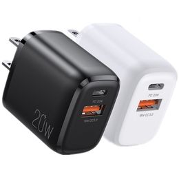 Fast Quick Charging 20W PD Portable Wall Charger Adapter For IPhone Samsung Galaxy Mobile phone Tablet PC