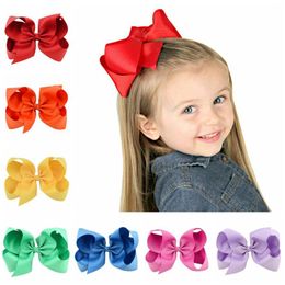 Baby Girl Bows Hairclips Grosgrain Ribbon Clip Large Bowknot Hairpins Baby Boutique Headwear 6 Inch Hair Accessories 30 Colours DW6222