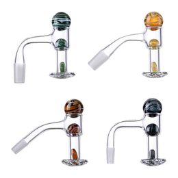 New Clear Banger With Glass Marble Oil Rig Seamless Fully Weld For Hookahs Blender Spin Nail Dab Rigs Terp Slurper Beveled Edge FWQB06