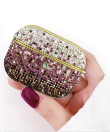 Diamond Airpods Case Bling Gradient Glitter Rhinestone Earphone Full Cover Bag for Airpods 1/2 pro Bluetooth Wireless Charging Headset
