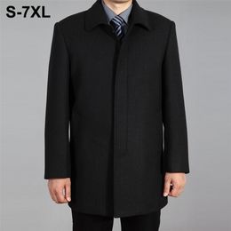 High Quality Men Wool Coat Autumn Winter Overcoat Wool Woolen Jacket Male Pea Coat Men Winter Long Coat Homme Plus Size 7XL 201223
