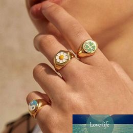 New Hot Spring Summer Korean Design Small Daisy Metal Adjustable Rings for Women Girls Party Jewellery Gifts