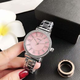 Fashion Brand Watches women Girl crystal style Steel metal band quartz wrist watch FO09