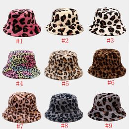 Faux Fur Fishman Cap Ladies Vintage Leopard Autumn Winter Thicken Warm Flat Hat Outdoor All Matched Soft Bucket Hats RRA3902