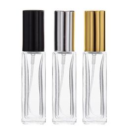 Square Perfume Glass Bottle Transparent 4ml 8ml Spray Bottles For Cosmetic Sample Liquid 500Pcs Lot Free Shipping