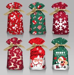 The latest 15*23CM size, Christmas gift wrapping bag, ribbon drawstring bag, safe fruit bag, gift drawstring pocket