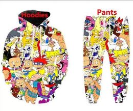 2022 New Men/Womens Halloween Cartoon Characters 90s Funny 3D Print Fashion Tracksuits Hip Hop Pants + Hoodies ok040