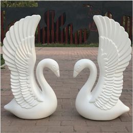 Upscale White Plastic Swan Wedding Decoration Roman Column Party Welcome Area Decor Photo Booth Props Supplies