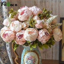 European Style Fake Artificial Peony Silk Decorative Party Flowers For Home Hotel Wedding Office Garden Decor Rose Flowers LJ200910